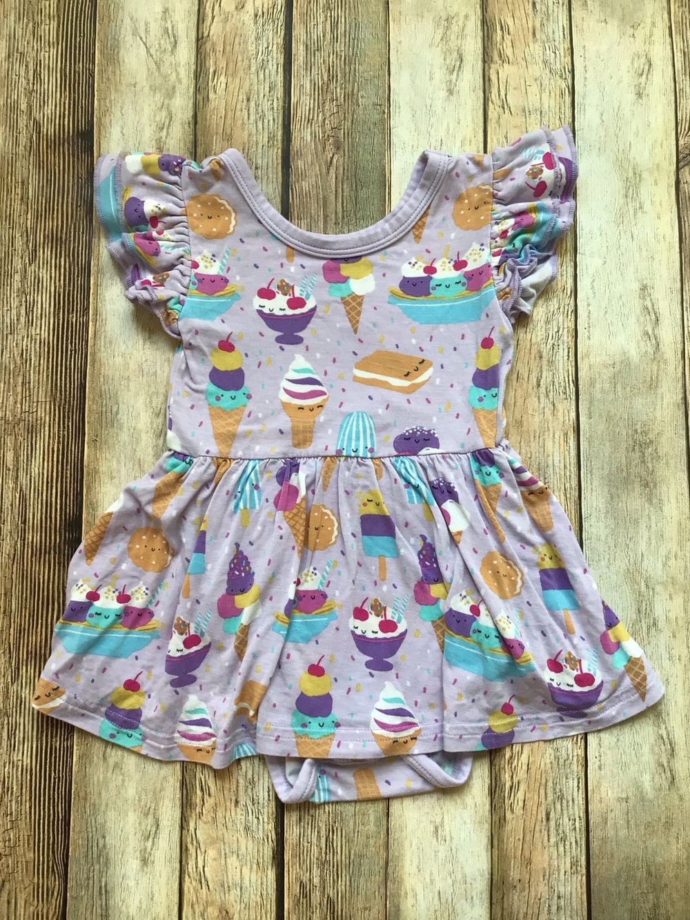 Little Sleepies Ice Cream Skirted Bodysuit